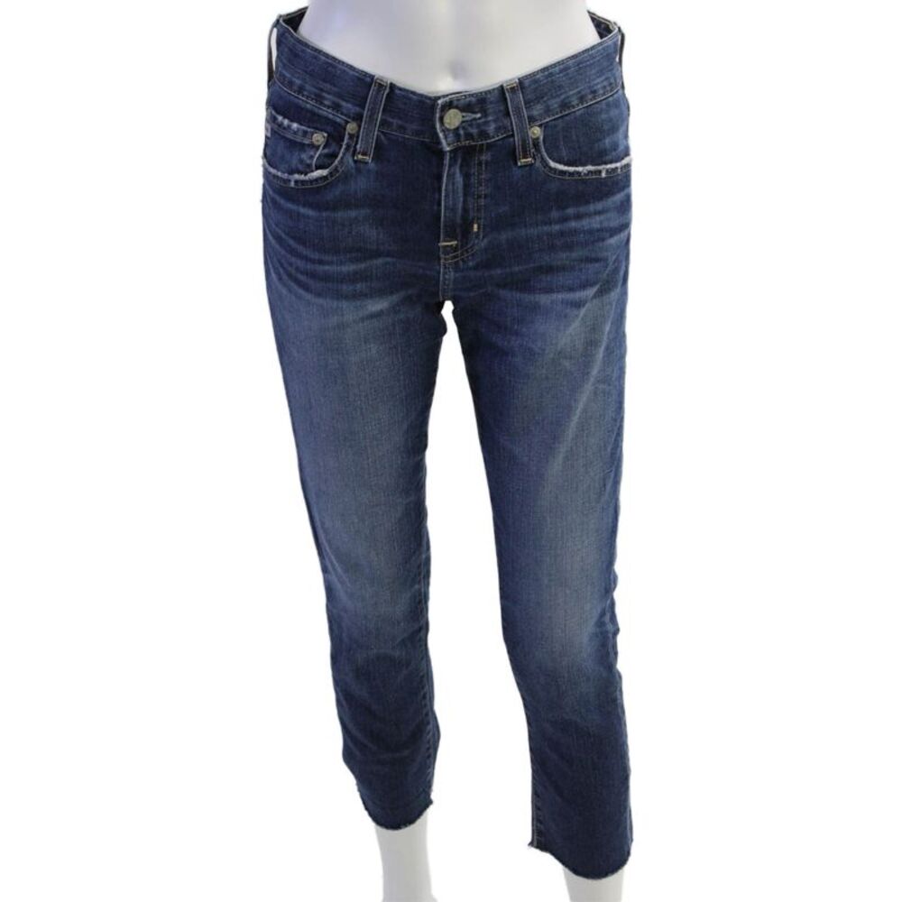 AG-ED Denim Womens Ankle Cropped Jeans Dark Blue Size 24